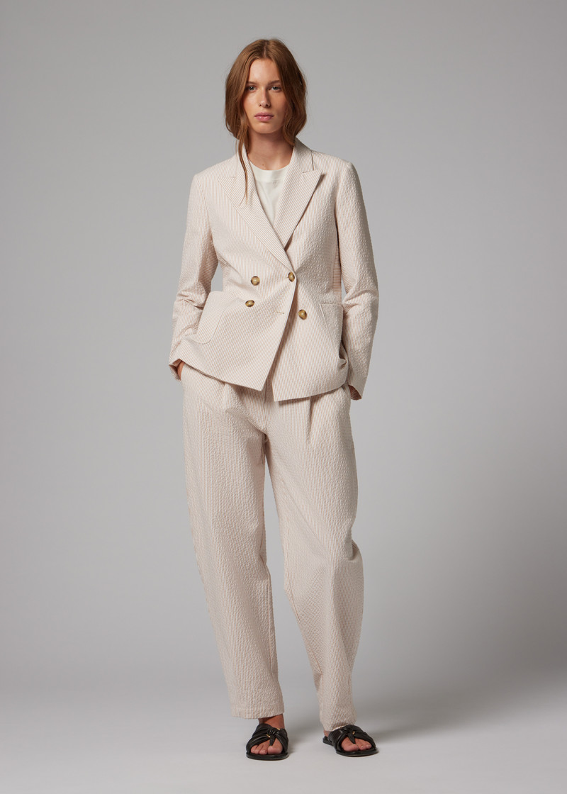 Women's Stripe Seersucker Two Piece Suit 6