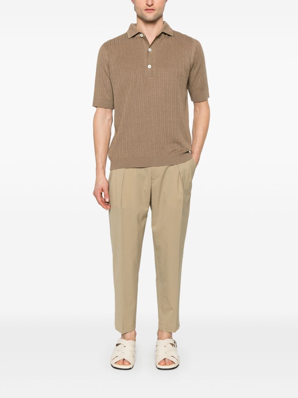 ribbed polo shirt - 2