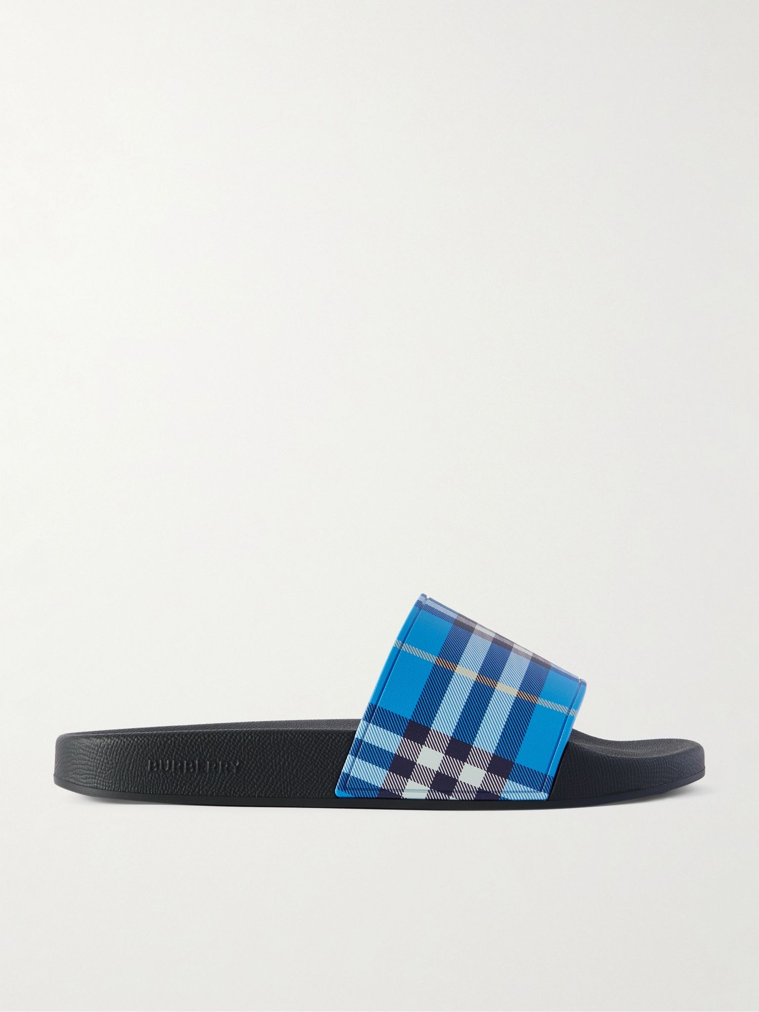 Checked Canvas Slides Blue - 1