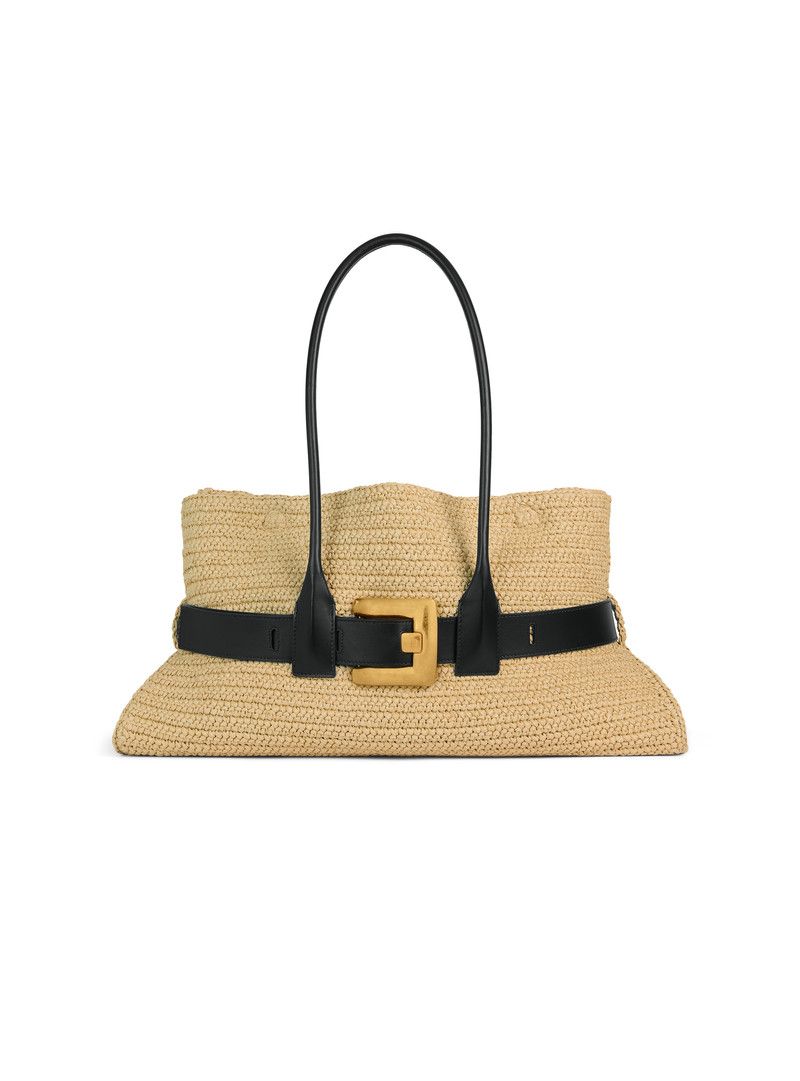 Large Anthem bag in smooth leather and crochet 1