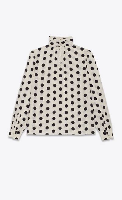 SAINT LAURENT high-neck blouse in crepe de chine outlook