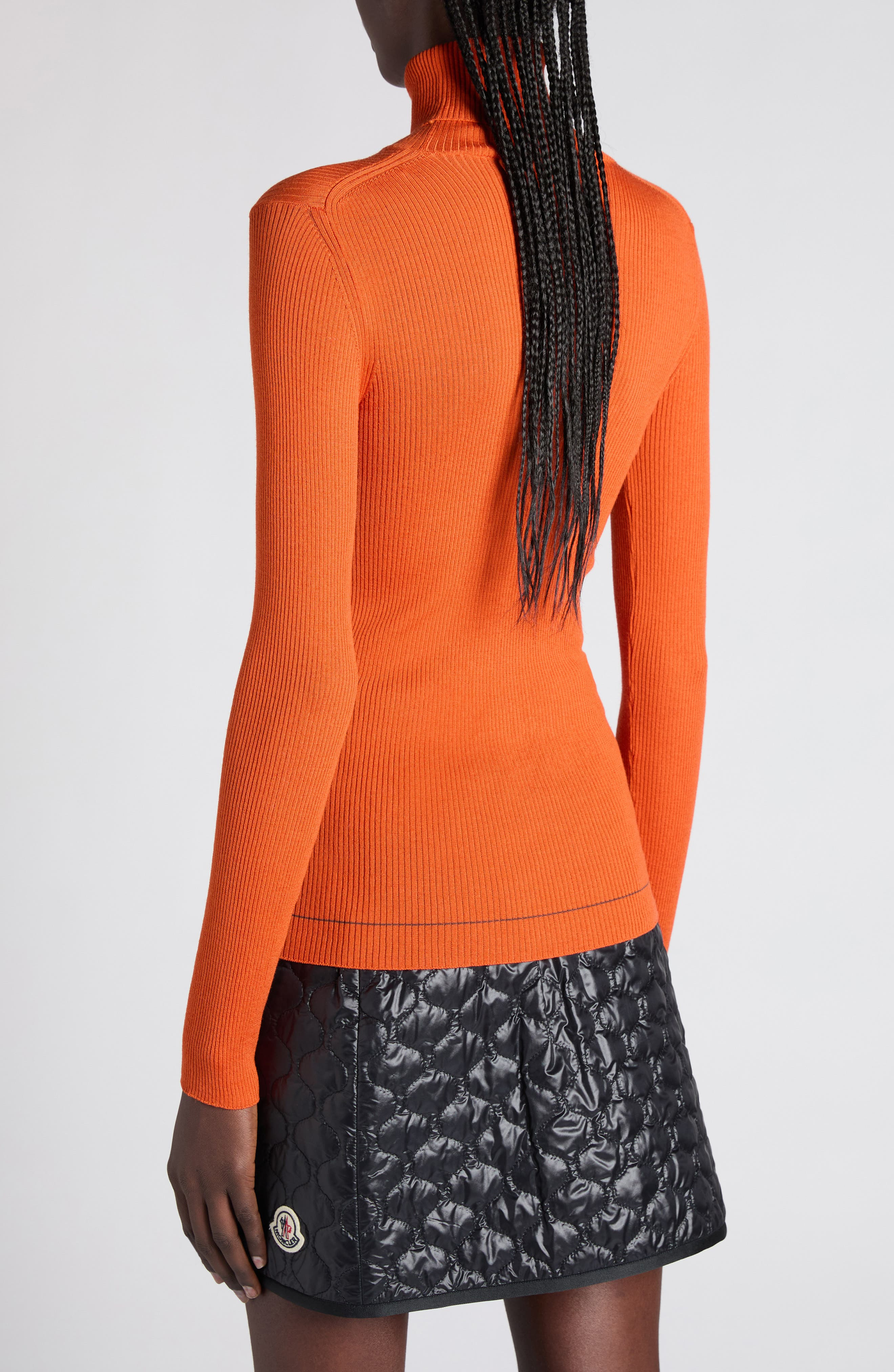 Moncler Virgin Wool Turtleneck Sweater in Vibrant Orange at Nordstrom - 2