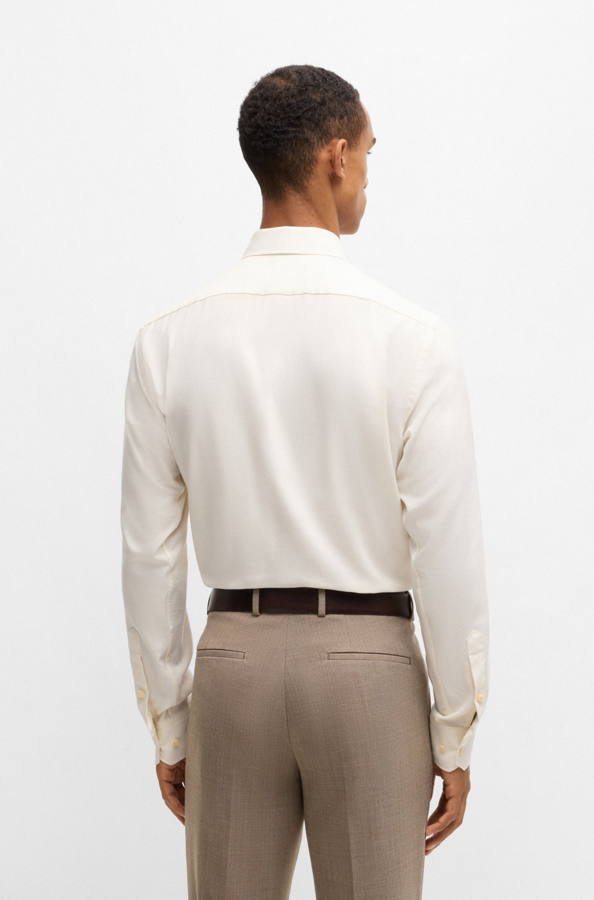 REGULAR-FIT SHIRT IN COTTON-CASHMERE TWILL - 5