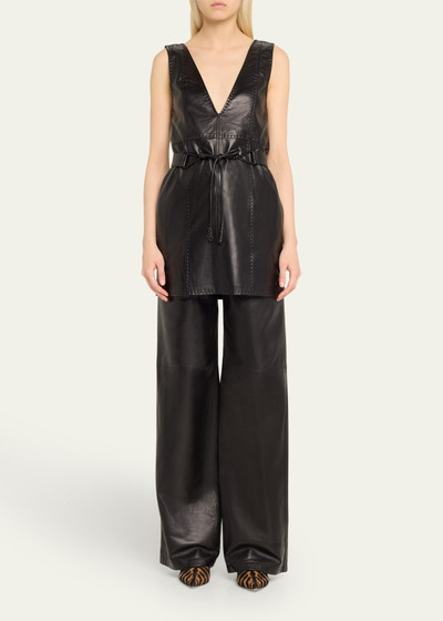 ULLA JOHNSON Lotti Wide-Leg Leather Pants outlook