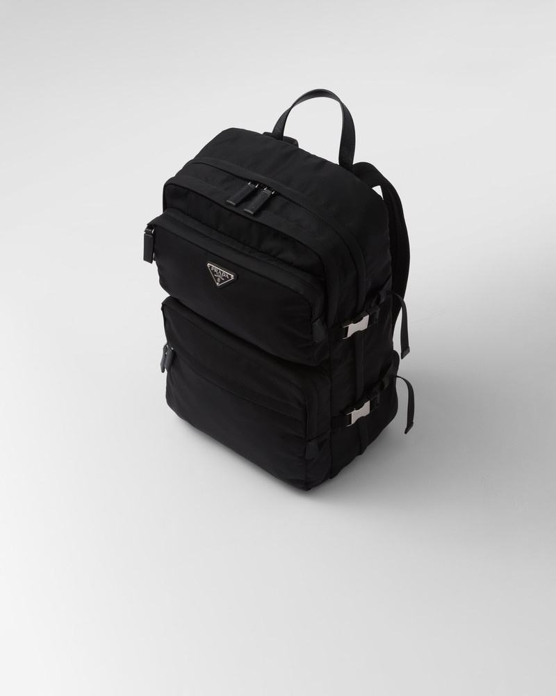 Re-Nylon and Saffiano leather backpack 3