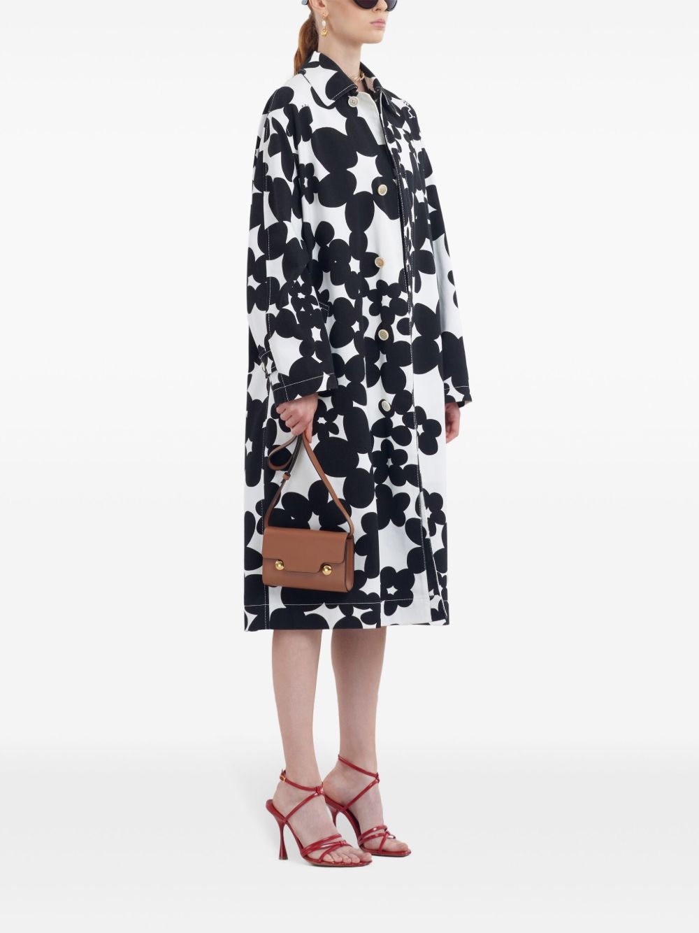 floral-print coat - 2