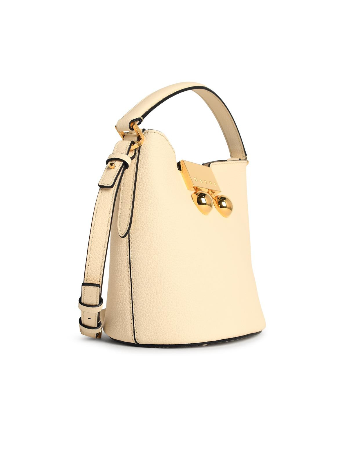 Marni Medium 'Trunkaroo' White Leather Shoulder Bag Women - 2
