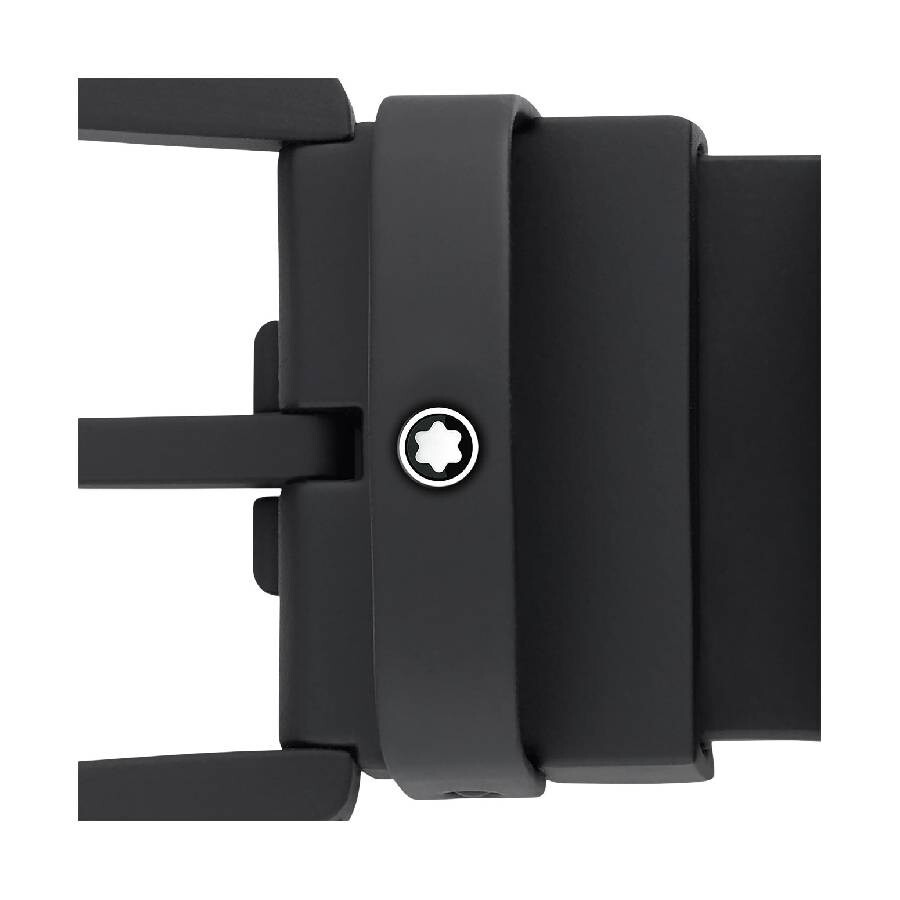 Montblanc Black Leather Horseshoe Buckle Belt - 3