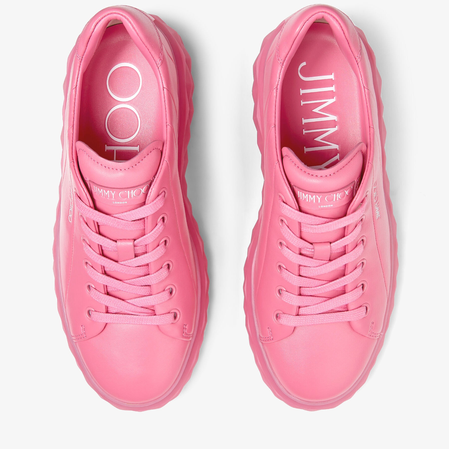 Diamond Light Maxi/F
Candy Pink Nappa Leather Low-Top Trainers with Platform Sole - 5