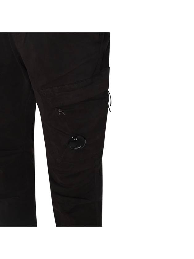 Linen Blend Cargo Straight Pants Black - 4