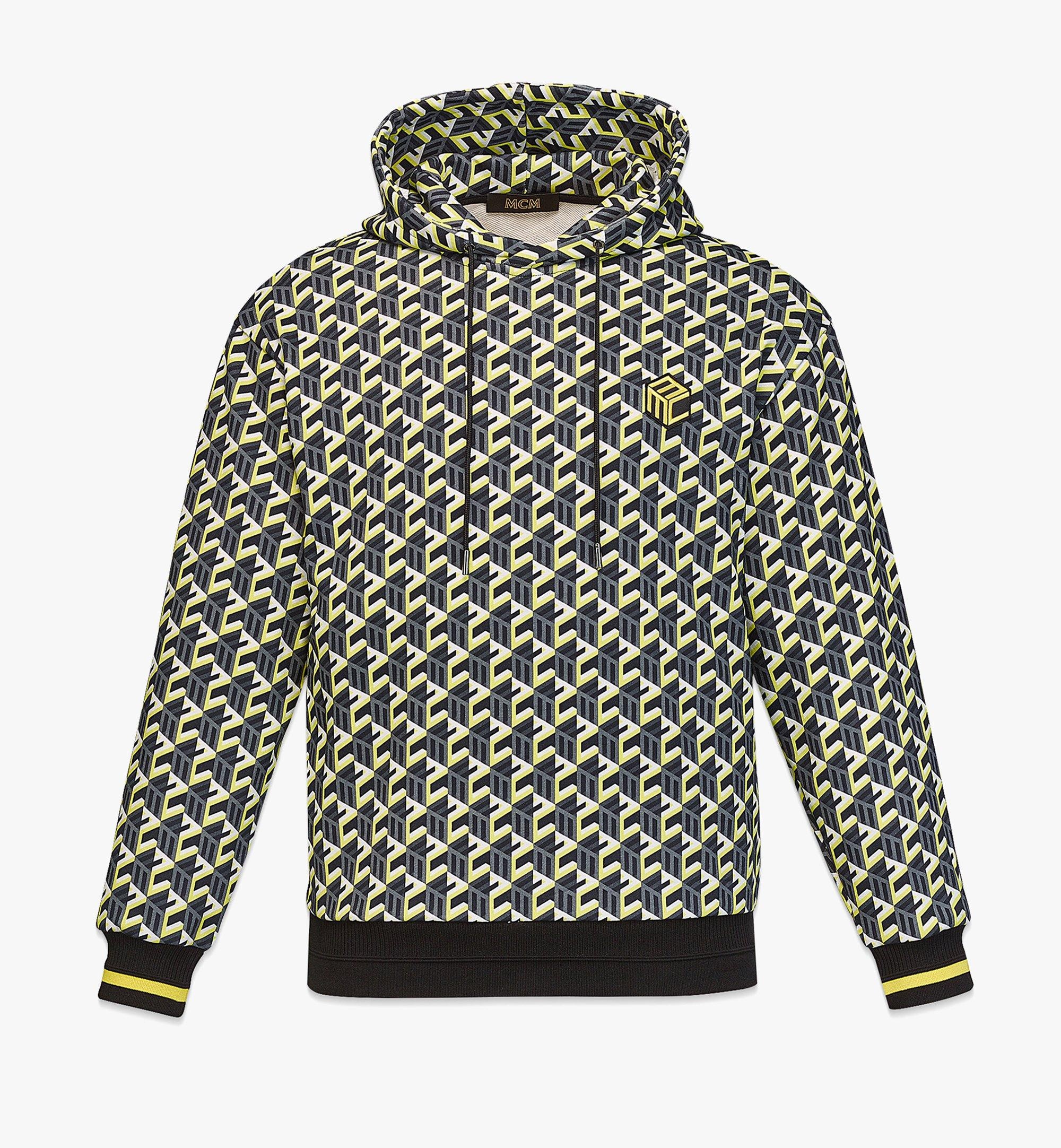 Men’s Cubic Monogram Print Hoodie in Organic Cotton - 1
