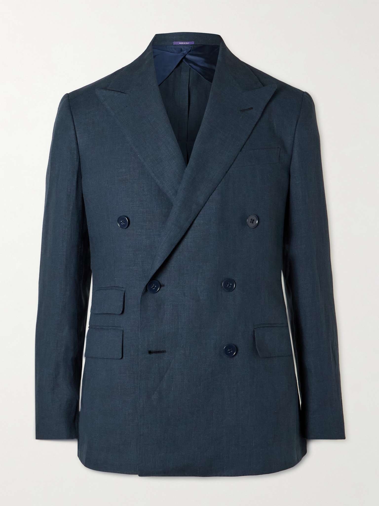 Kent Slim-Fit Double-Breasted Linen Suit Jacket - 1