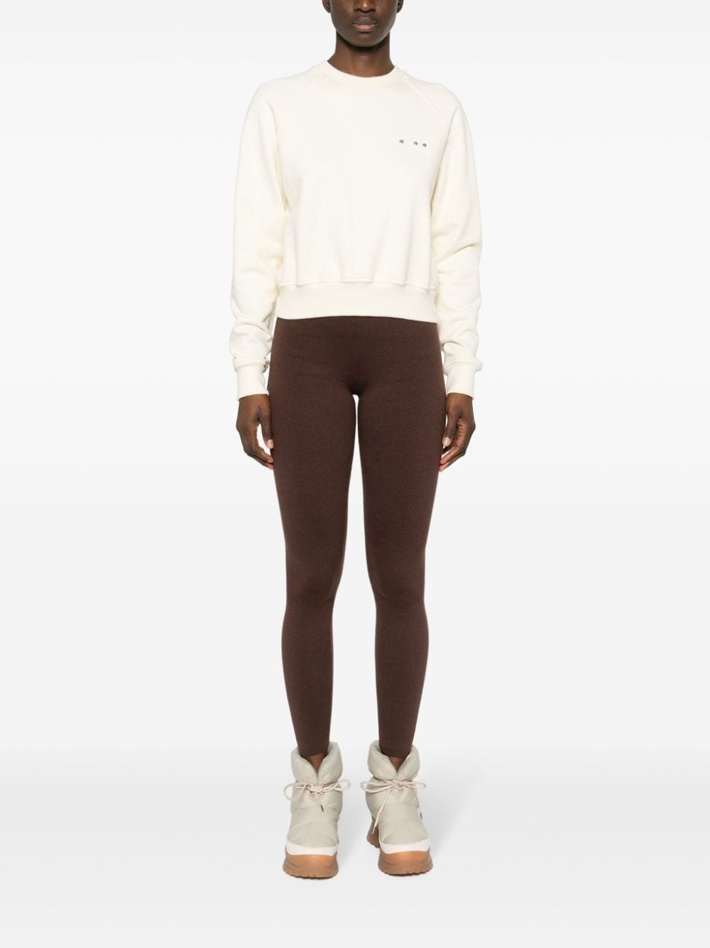logo-waistband knitted leggings - 2