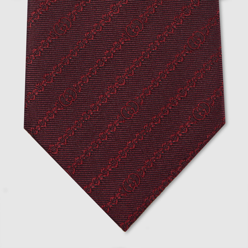 GUCCI Interlocking G chain silk tie outlook