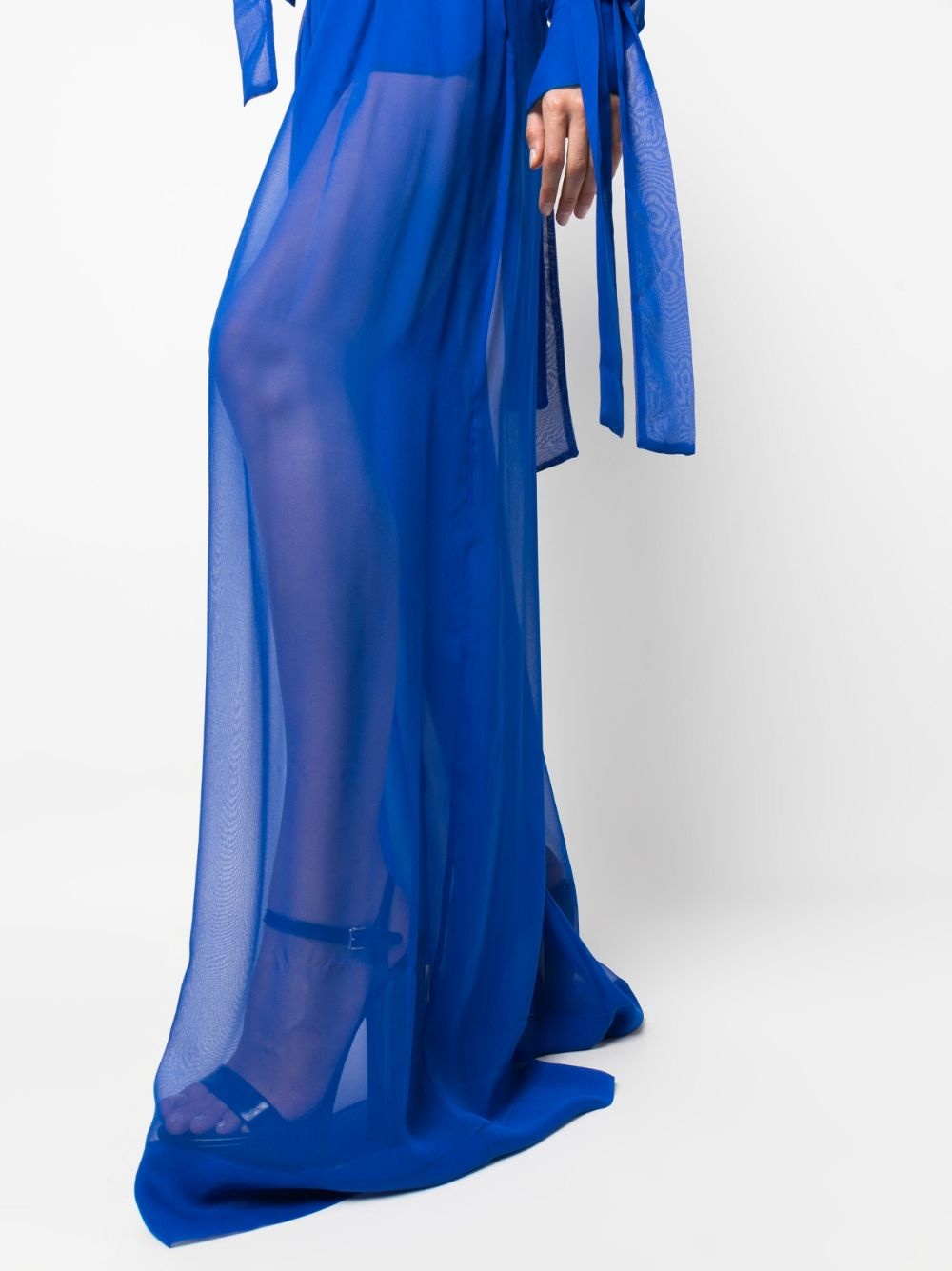 high-rise wide-leg silk trousers - 5