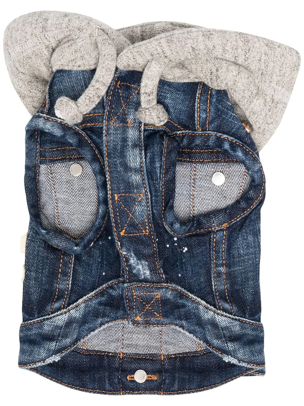 denim patch hooded jacket - 1