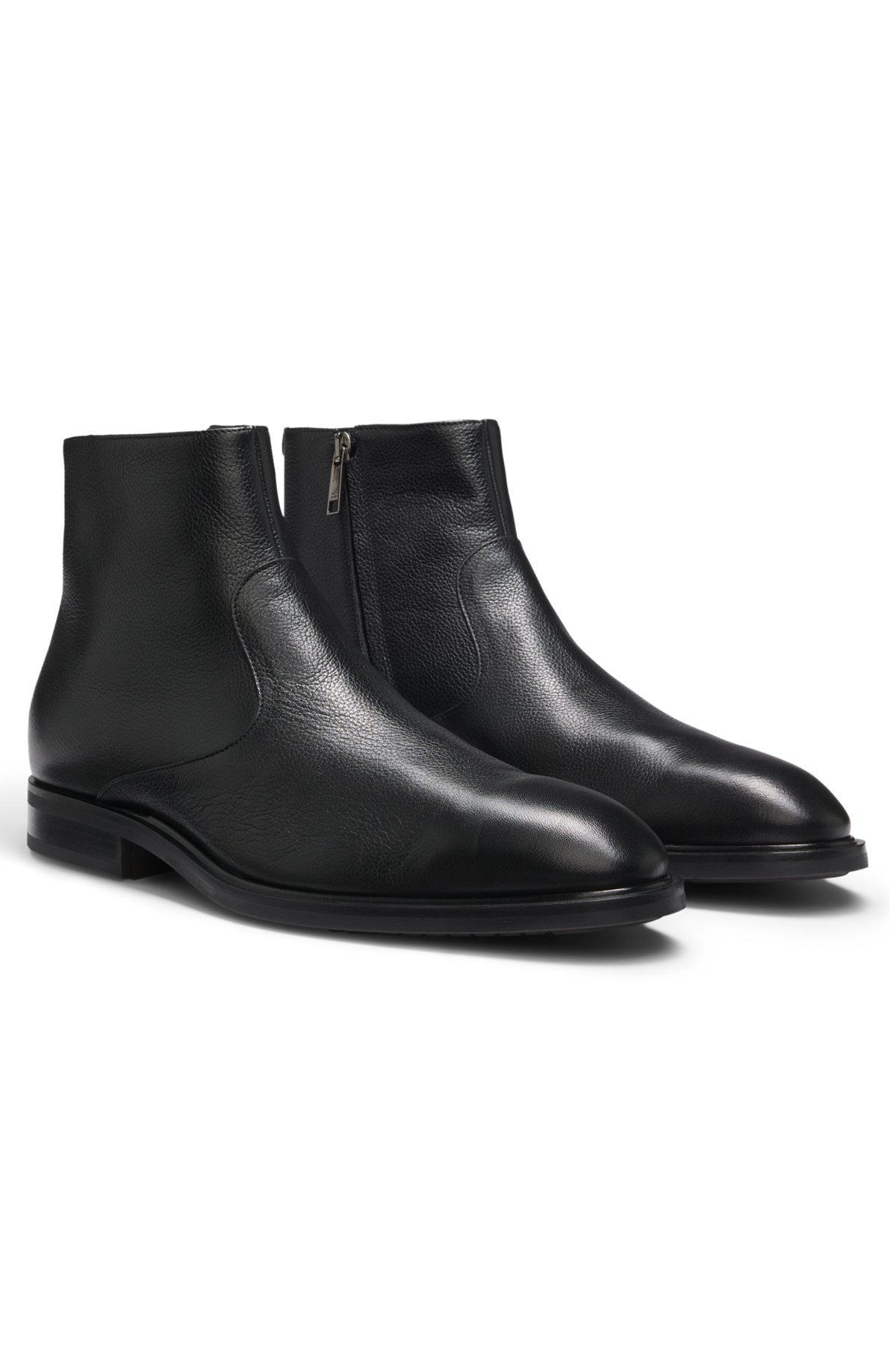 LEATHER BOOTS WITH SIDE ZIP - 2