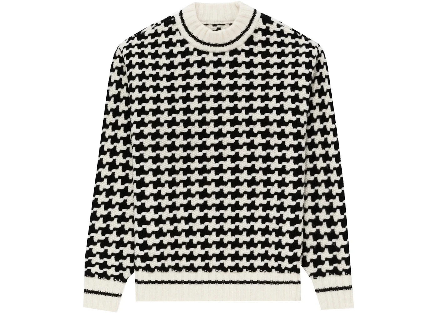 Aime Leon Dore Knit Houndstooth Crewneck Sweater Black/White - 1