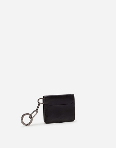 Dolce & Gabbana Horsehide card holder with ring and heat-stamped logo outlook