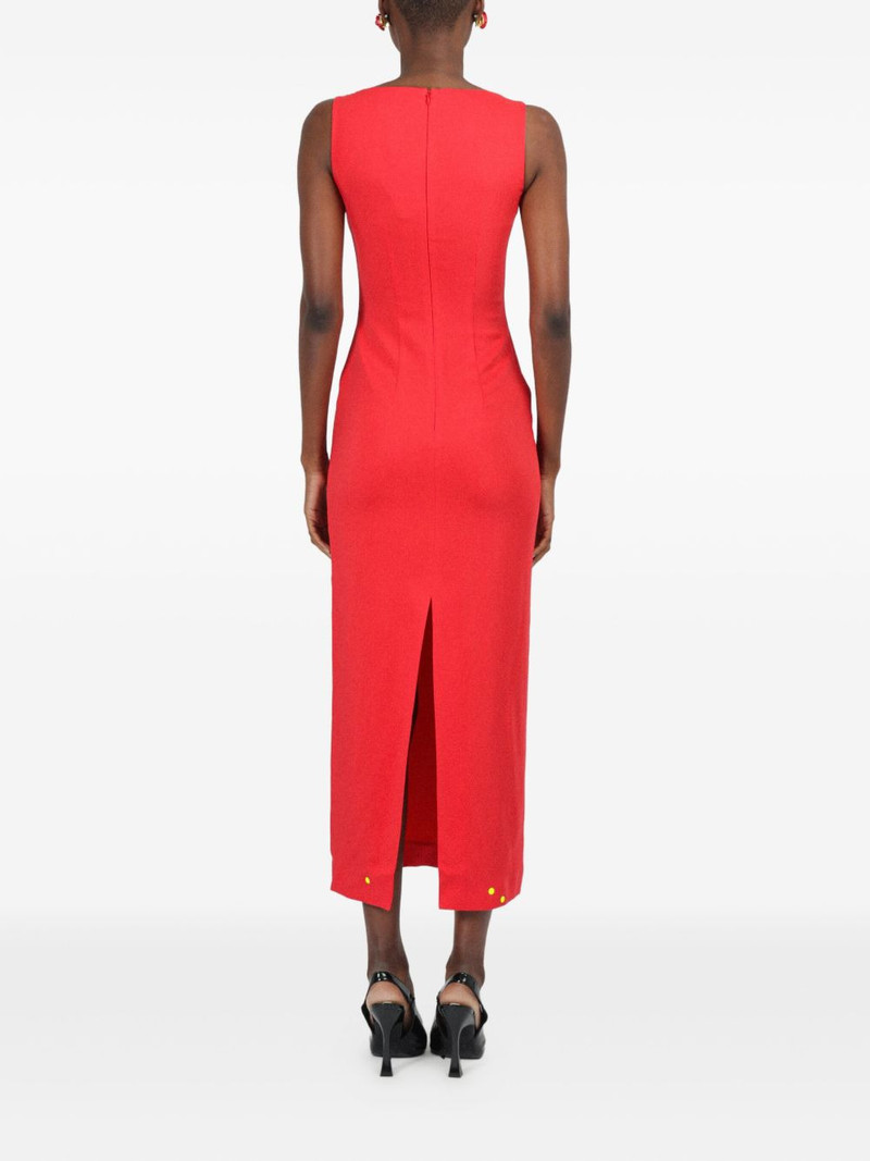 gathered-detail sleeveless midi dress 5