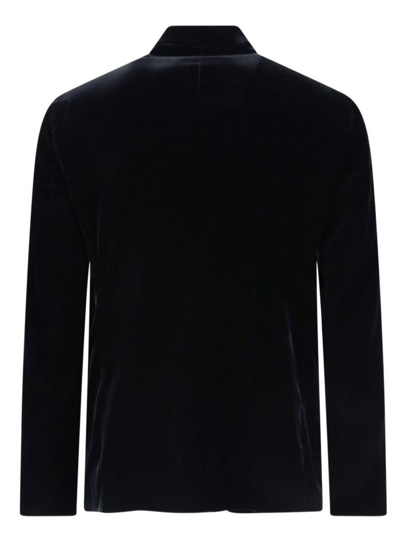 GIORGIO ARMANI velvet mandarin-collar blazer outlook