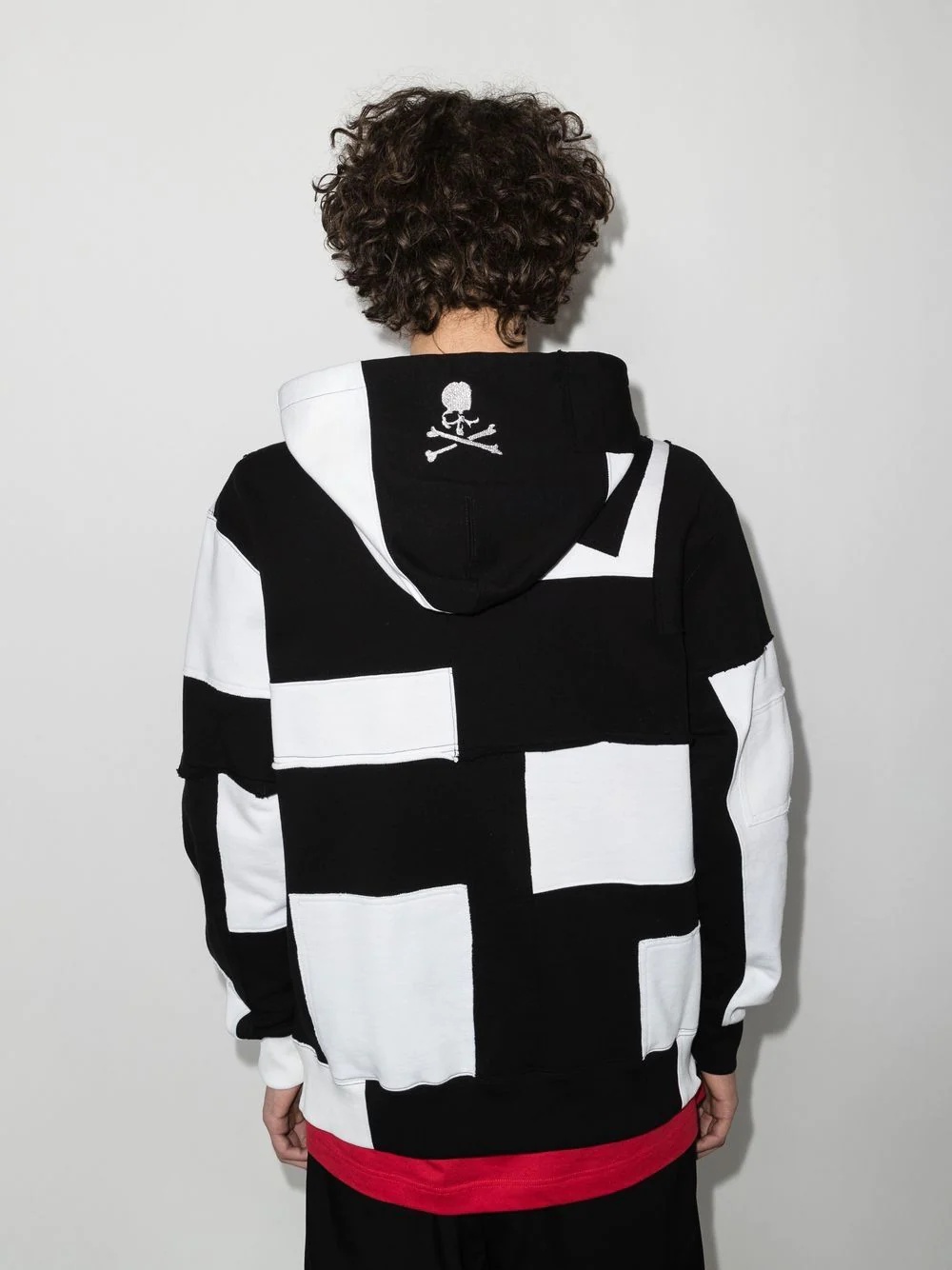 patchwork-effect hoodie - 3