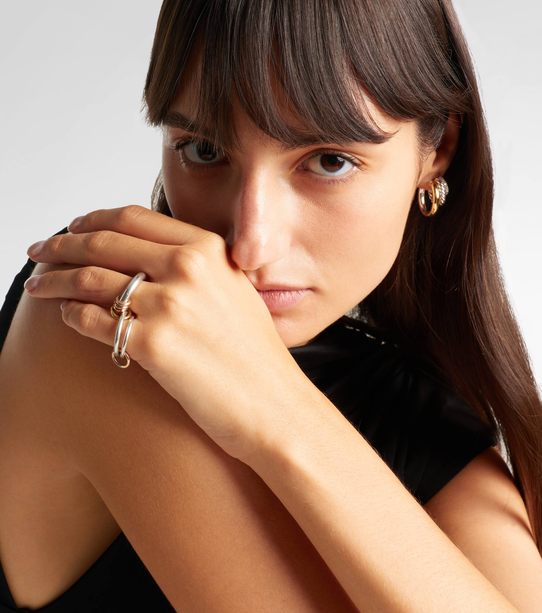 Orion sterling silver and 18k gold linked rings - 3