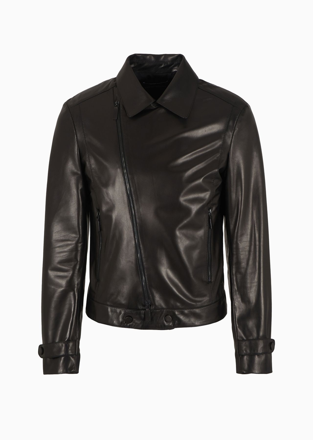 Biker jacket in partially vegetable-tanned plonge lamb nappa leather - 1