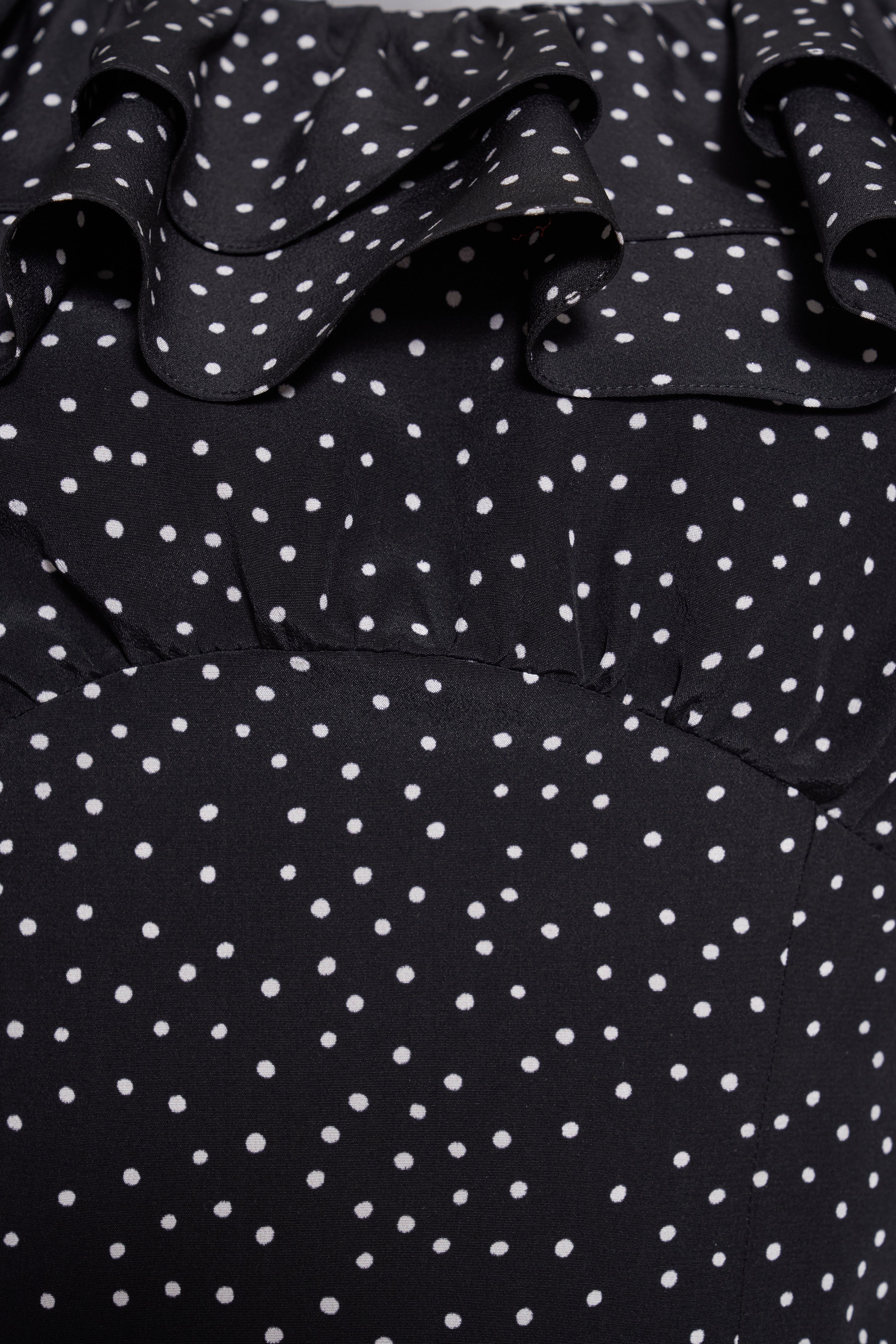 POLKA DOT SILK MINI DRESS WITH VOLANT COLLAR - 3