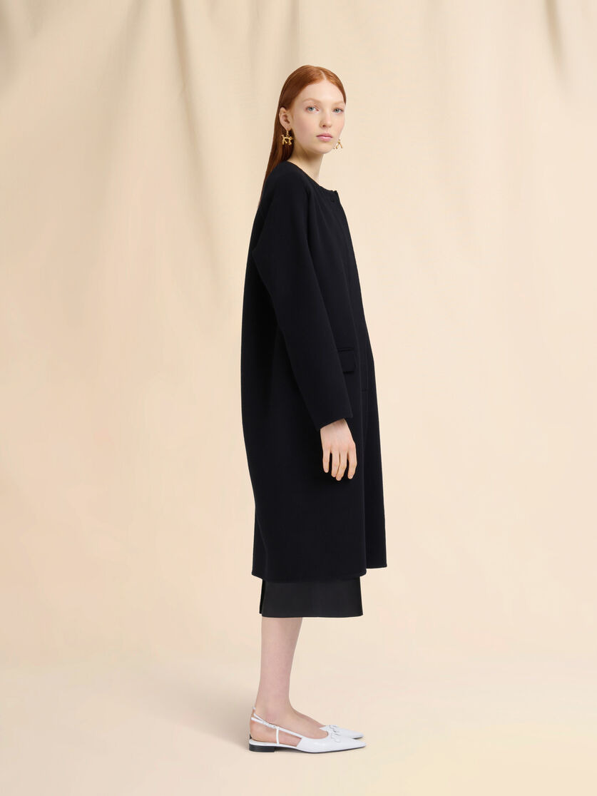 BLACK WOOL INSIDE-OUT DRESS - 6