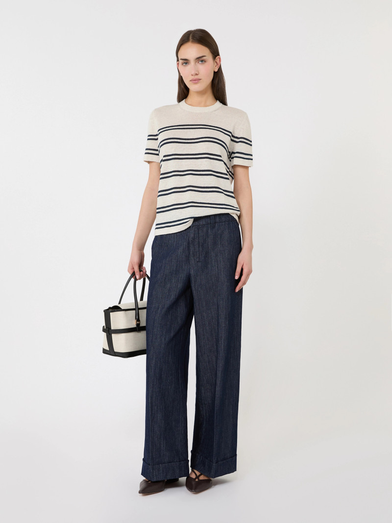 'S Max Mara NORDICA Pure linen yarn sweater - WHITE outlook