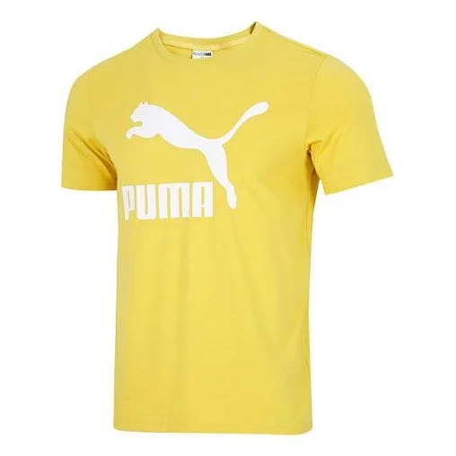 PUMA Classics Logo T-Shirt 'Yellow White' 532280-31 - 1