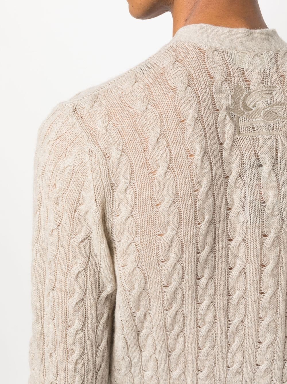 cable-knit cashmere cardigan - 5