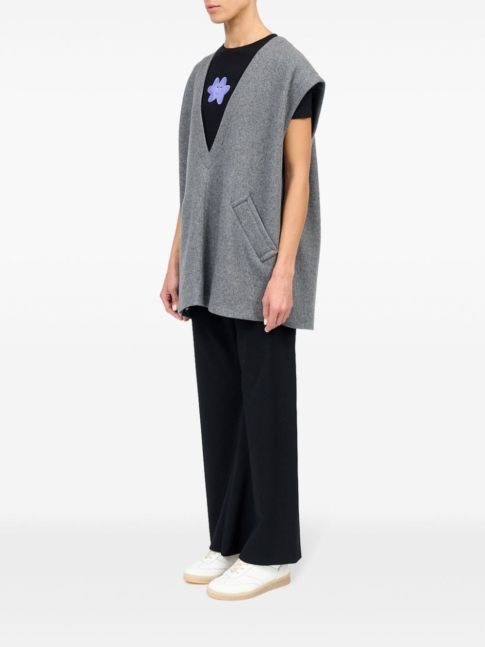mÃ©lange-effect felted vest - 6