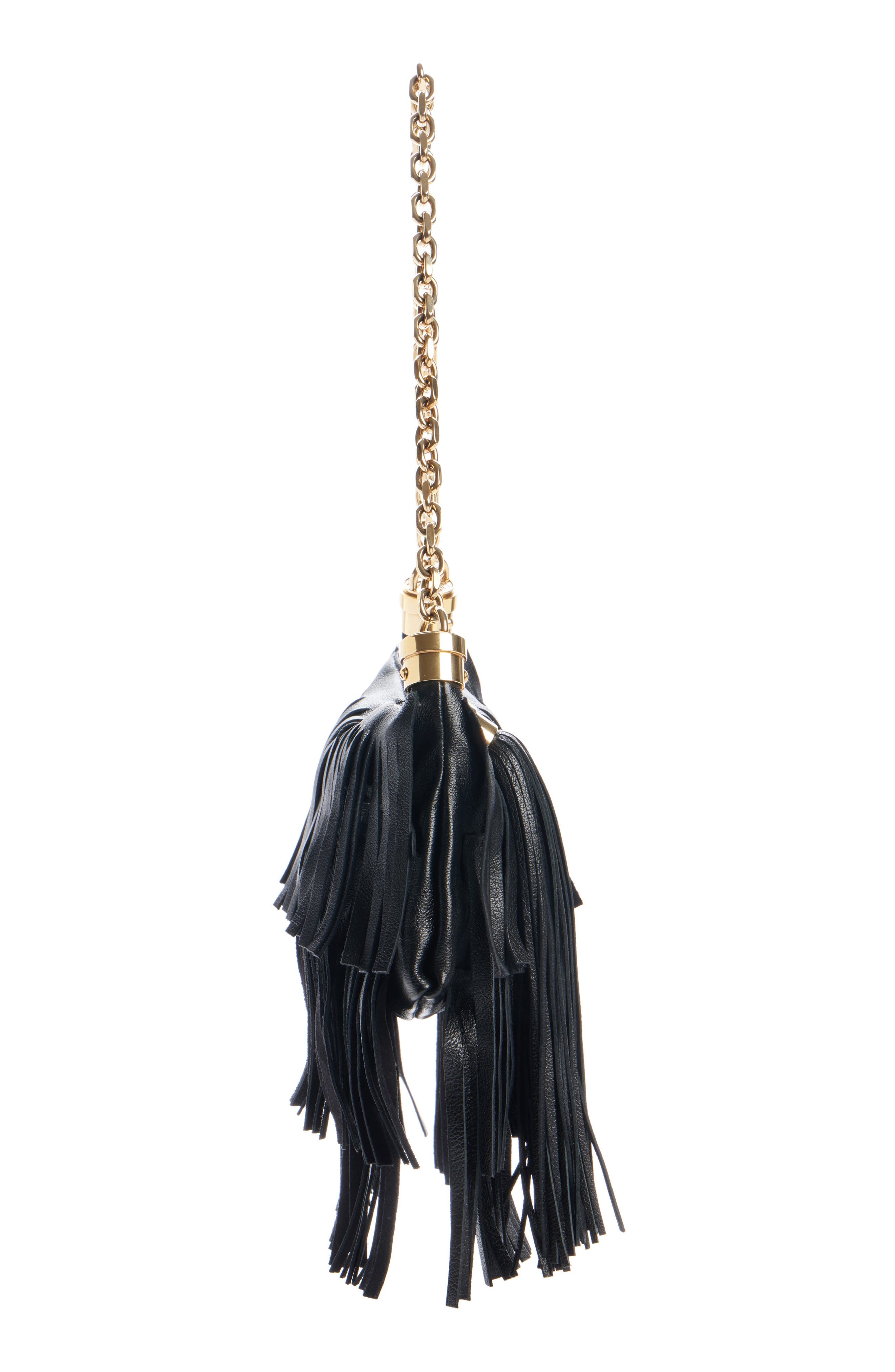 Chloé Small Foulard Fringe Leather Shoulder Bag in Black at Nordstrom - 4
