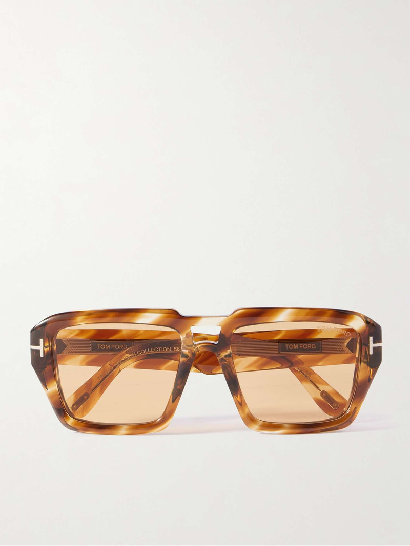 Square-Frame Tortoiseshell Acetate Sunglasses - 1