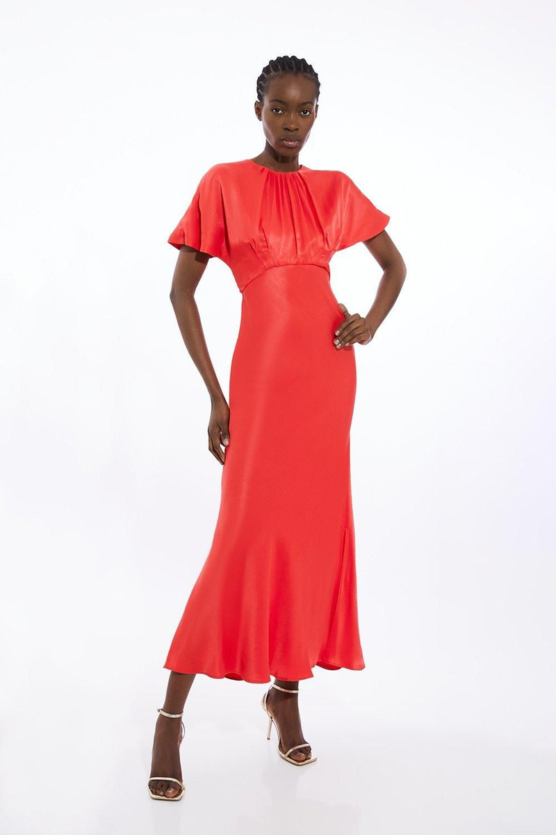 Satin Woven Crepe Maxi Dress 3
