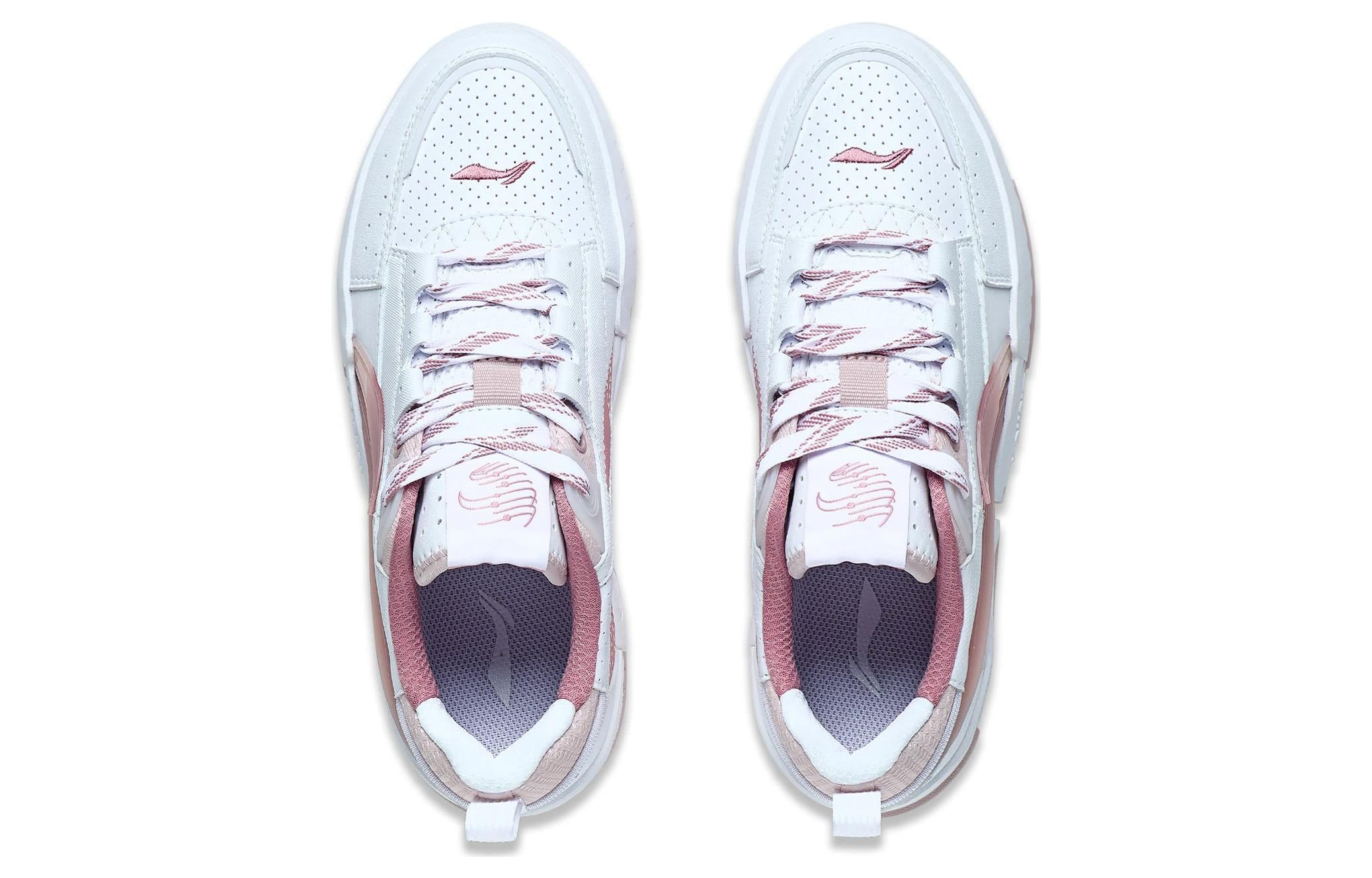 (WMNS) Li-Ning Casual Skate Shoes 'White Pink' AGCT136-3 - 5