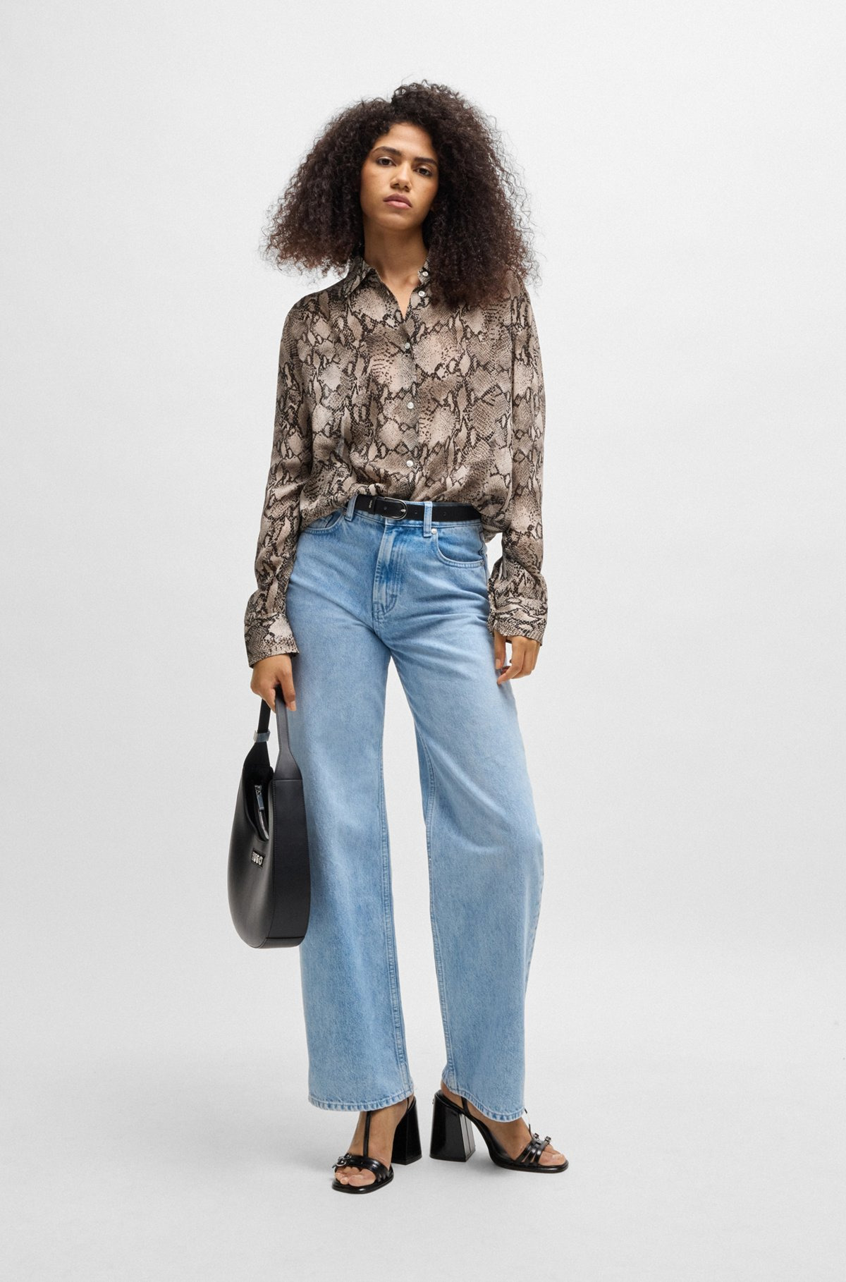 OVERSIZE-FIT BLOUSE IN PYTHON-PRINT CREPE DE CHINE - 3