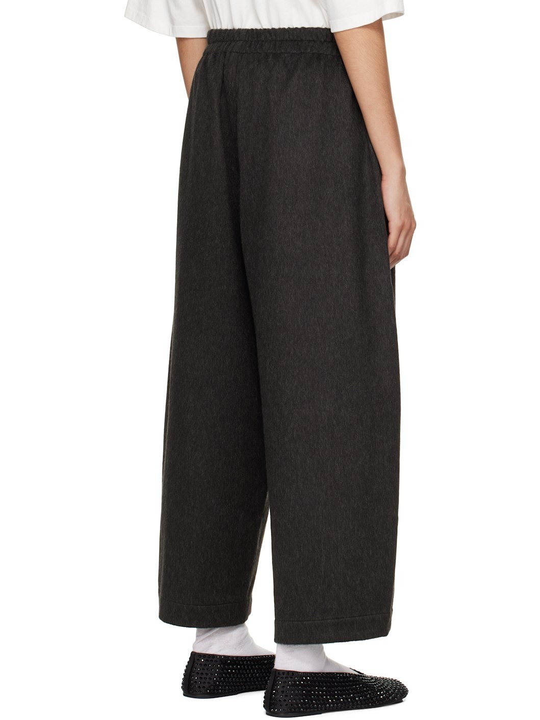 Brown Wool Curved Trousers - 3