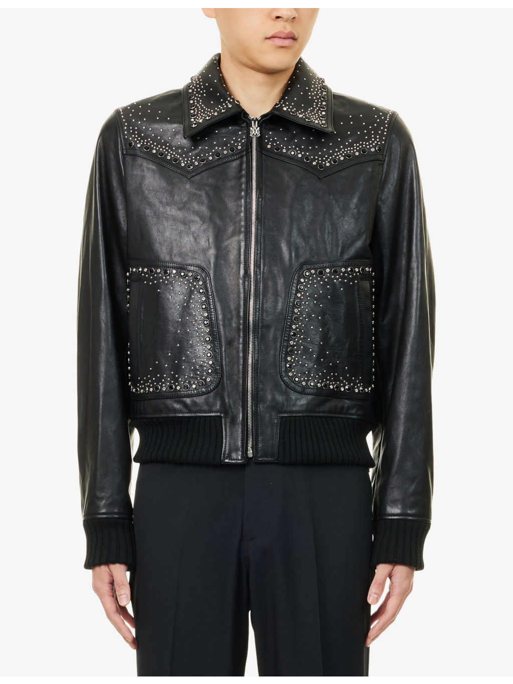 Crystal Western Leather Jacket - 3