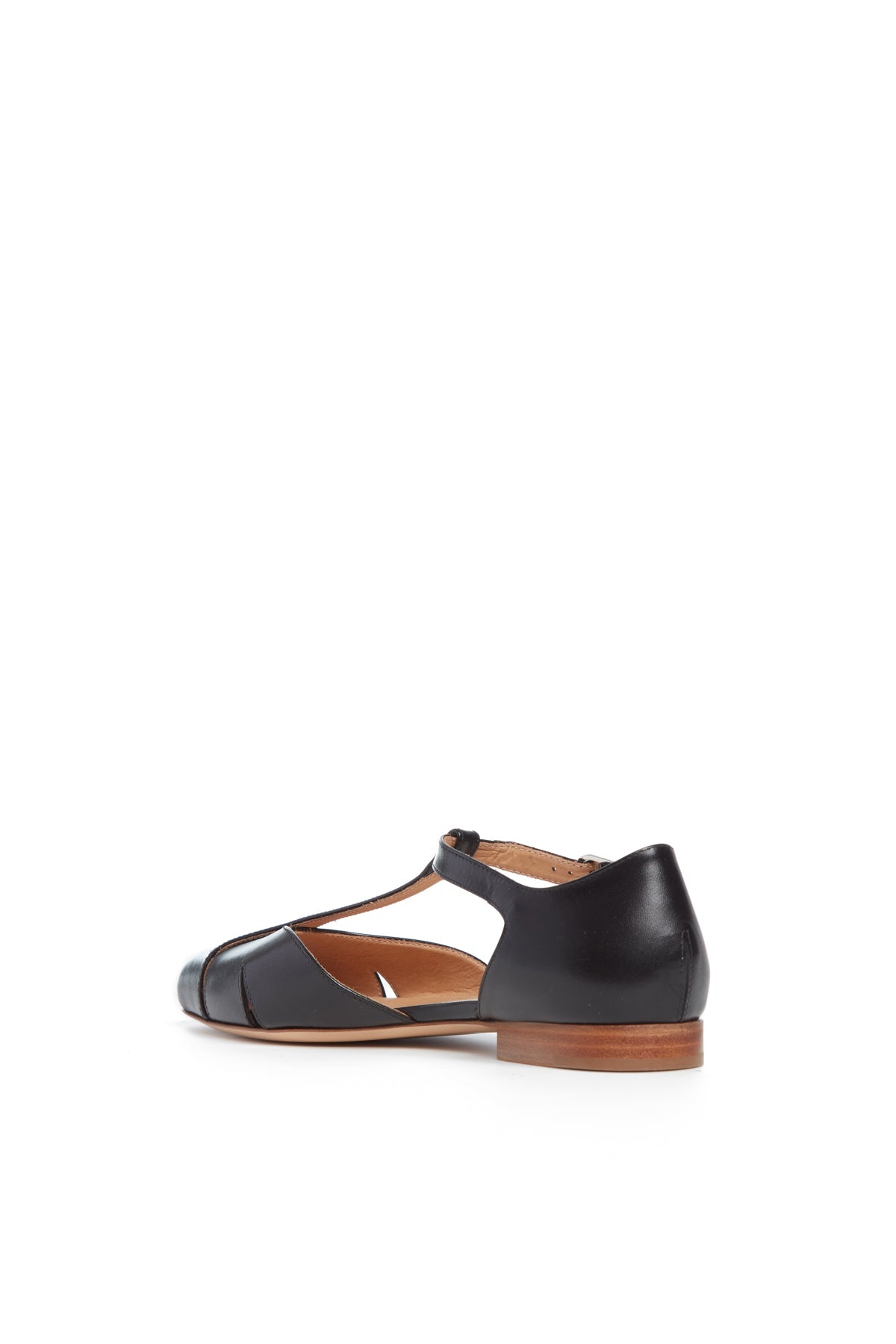 Harlow Ballerina Flat in Black Leather - 3