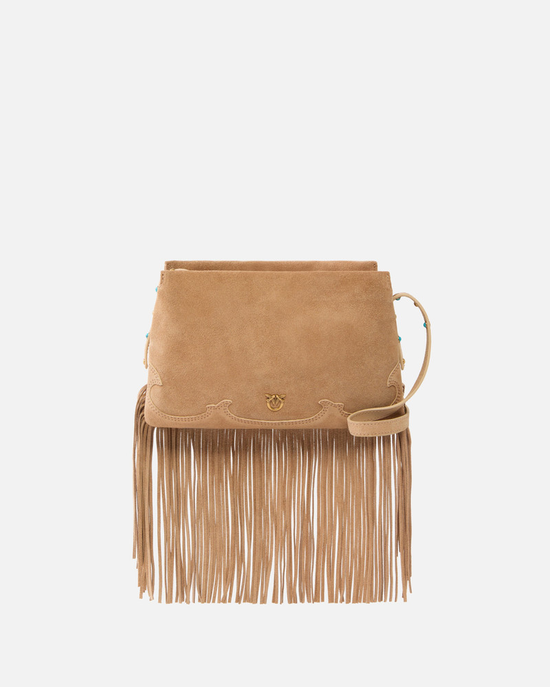 ONE, TWO, THREE BAG SMALL CROSSBODY BAG IN SUEDE WITH FRINGES 1