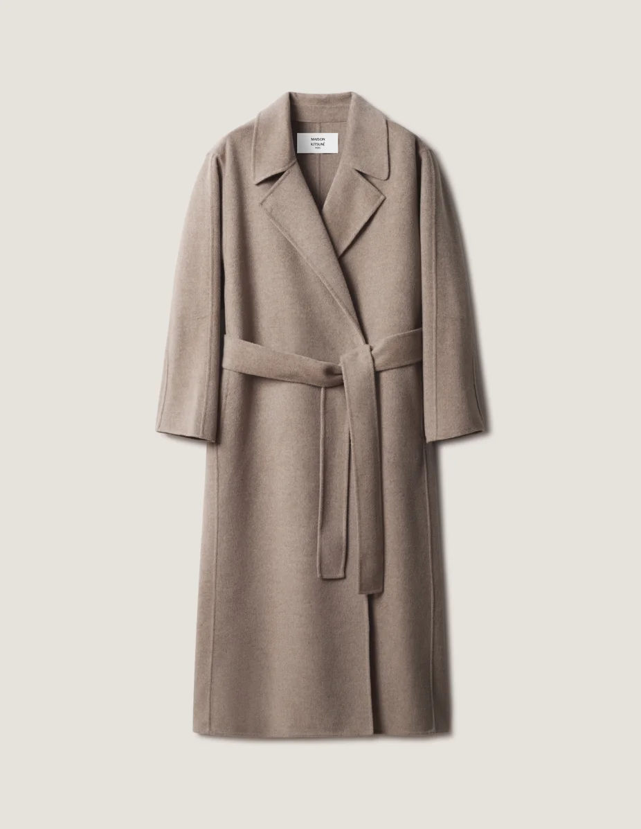 DOUBLE-FACE BELTED WOOL COAT - 1