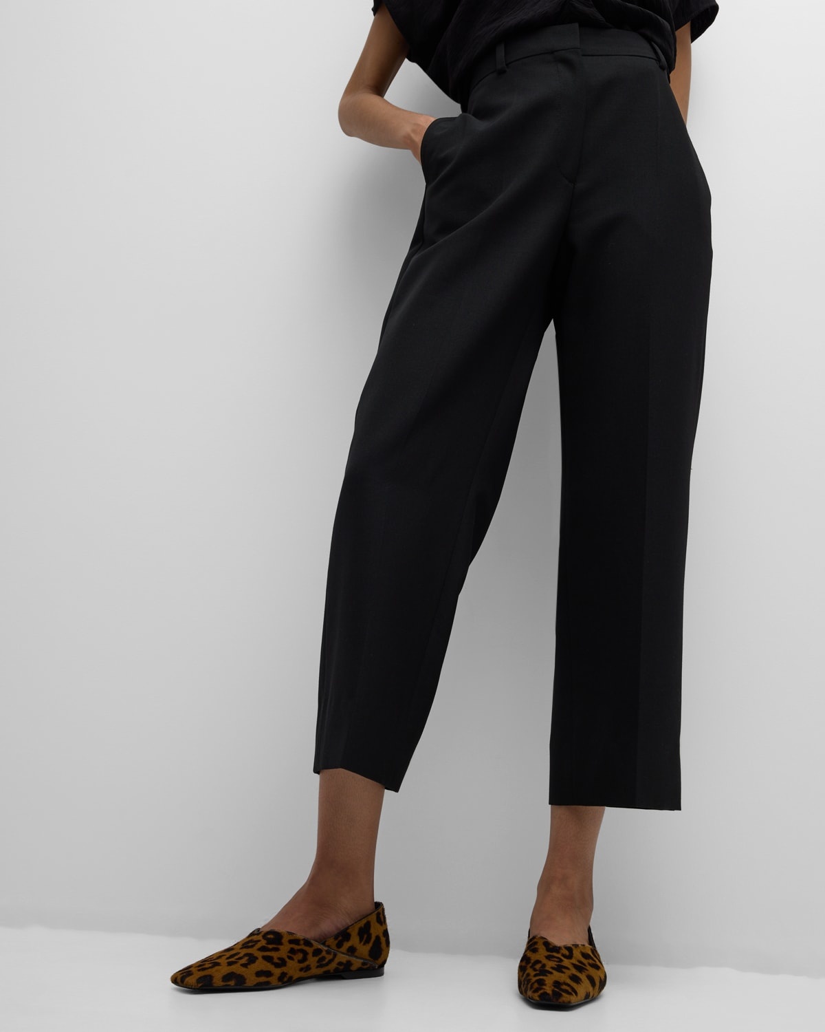 High-Rise Straight-Leg Crop Trousers - 7