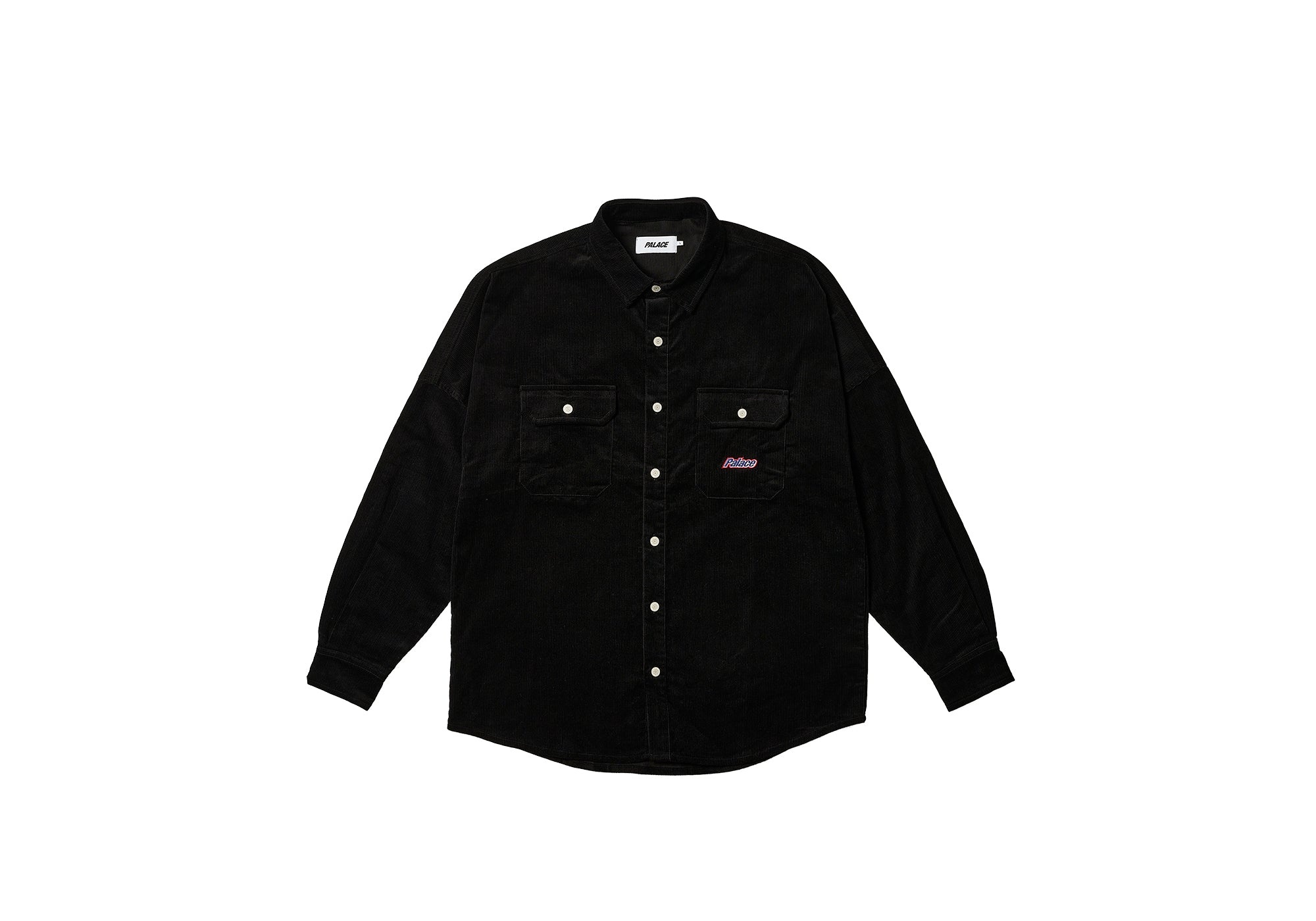 DROP SHOULDER CORD SHIRT BLACK - 1