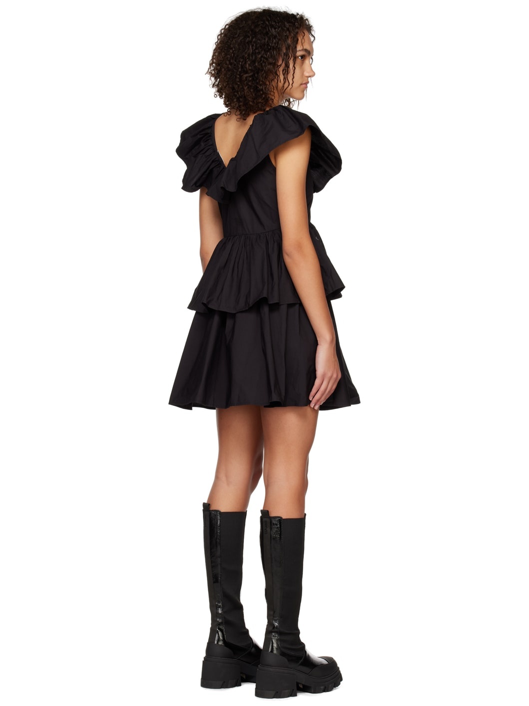 Black Tiered Minidress - 3