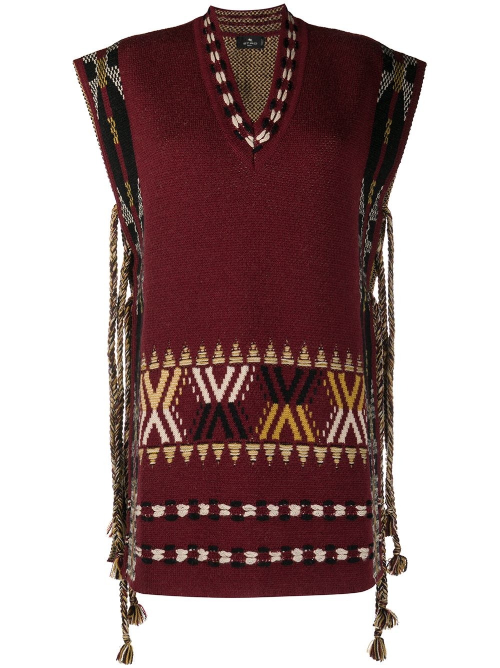 geometric-jacquard sweater vest - 1