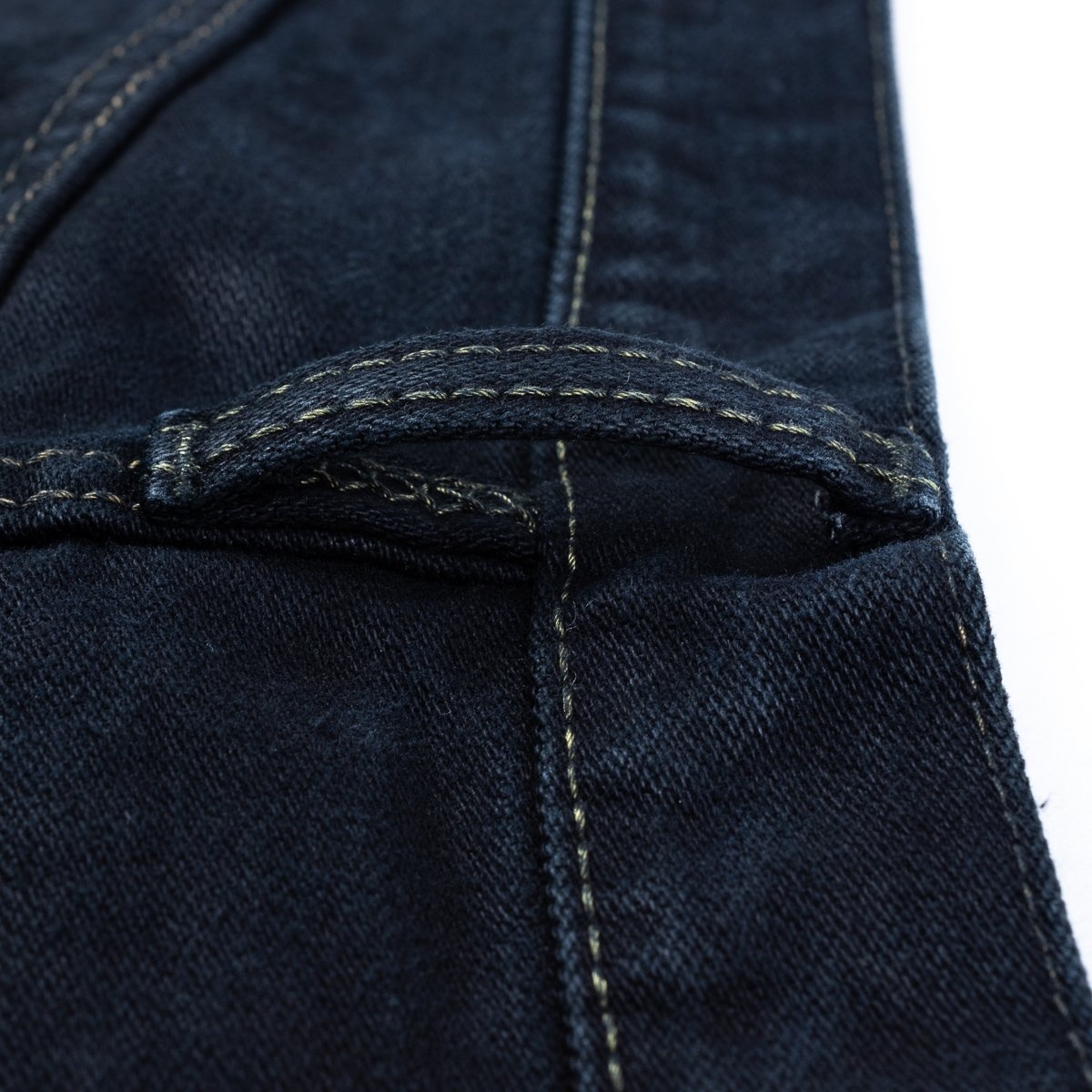 IH-634SBR-14od 14oz Broken Twill Selvedge Denim Straight Cut Jeans - Indigo Overdyed Black - 13