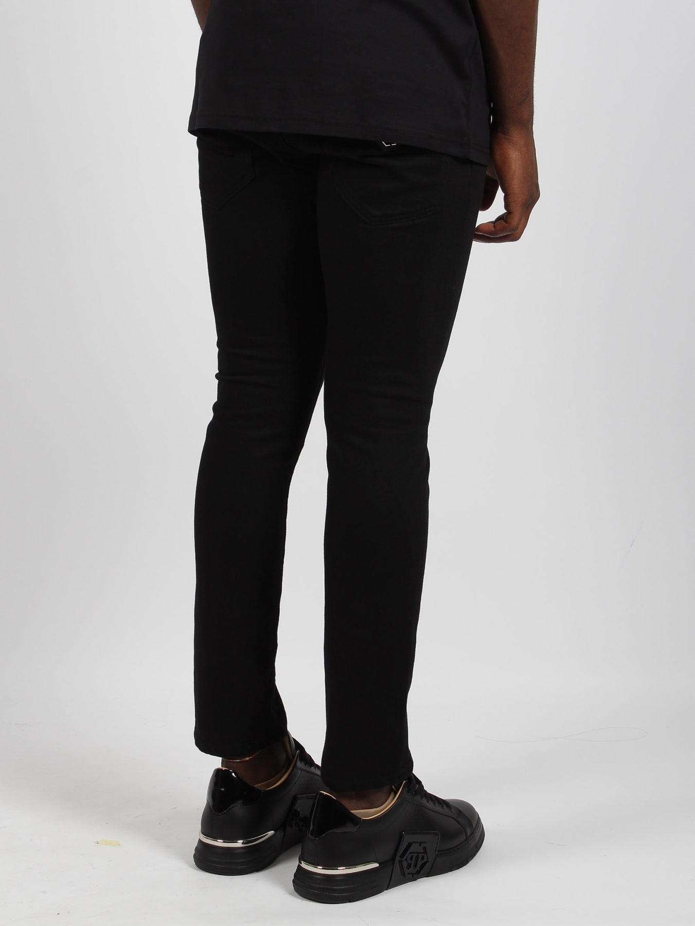 Skinny fit black denim trousers - 4